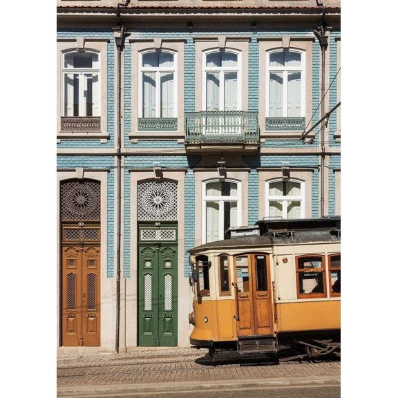 Porto By Tram Print Wall Art, Modern Wall Decor For Living Room Bedroom, 24x36 UNFRAMED