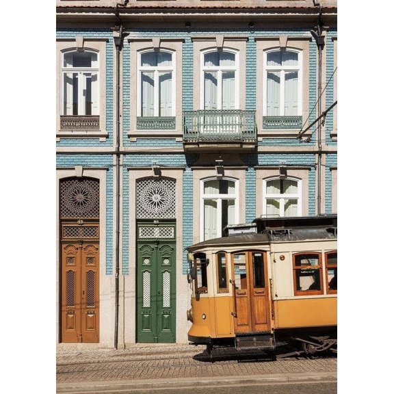 Porto By Tram Print Wall Art, Modern Wall Decor For Living Room Bedroom, 8x12 UNFRAMED