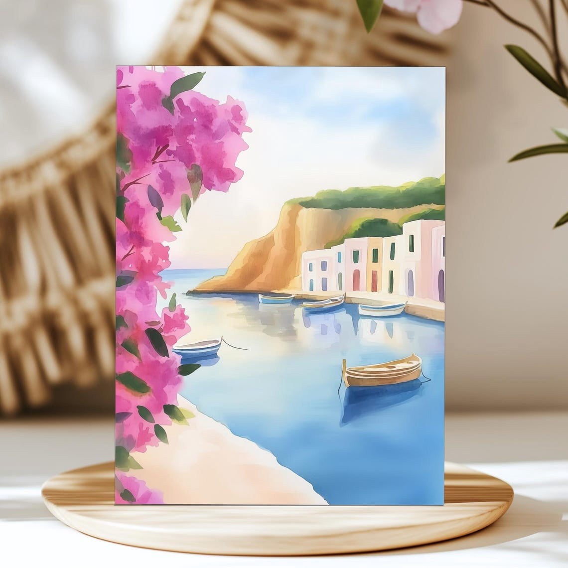 Porto Di Ponza Print, Italian Coastal Village Wall Art, Mediterranean ...
