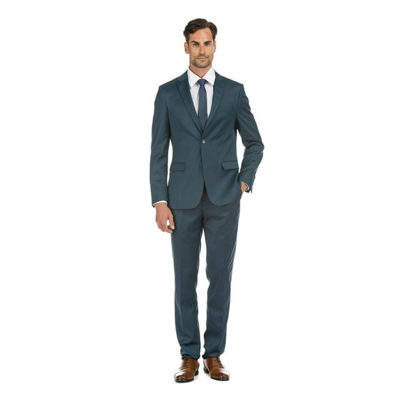 Porto Filo Men's 2 Piece Dark Teal Slim Fit Suit