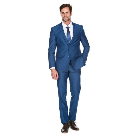 Porto Filo Men's 2 Piece Royal Blue Slim Fit Suit