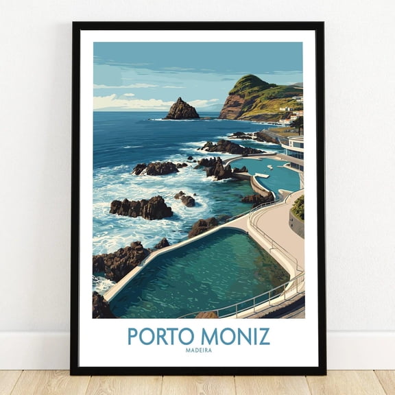 Porto Moniz Madeira Art Print Ocean View Volcanic Pools Framed or Canvas