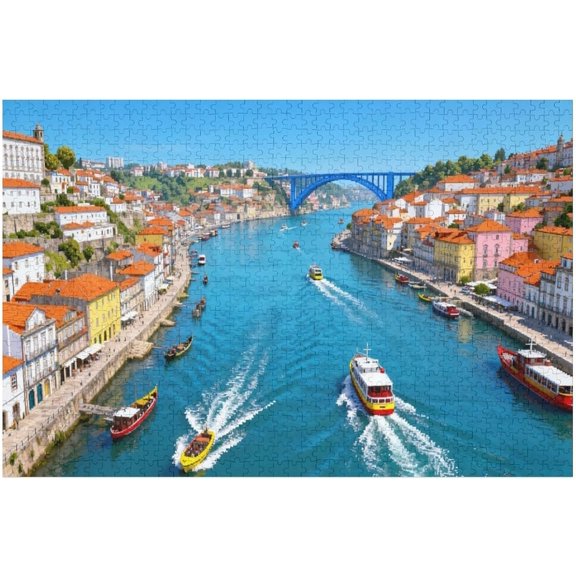 Porto Old Town Puzzles for Adults 1000 Pieces, Jigsaw Puzzles for Adults 1000 Piece, Challenging Game Game, Impossible Puzzle, Family Decoration Puzzle 30x20 in 1000 PCS