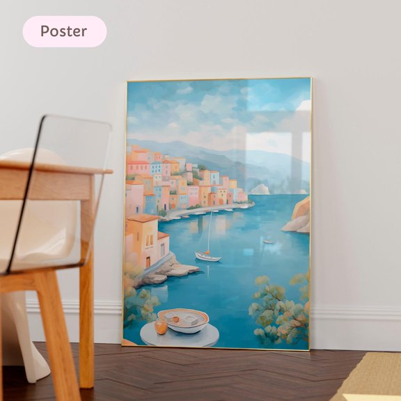 Porto Travel Portugal Cityscape Unique Sailing Restaurant Poster, Home Office And Gallery Wall Decor