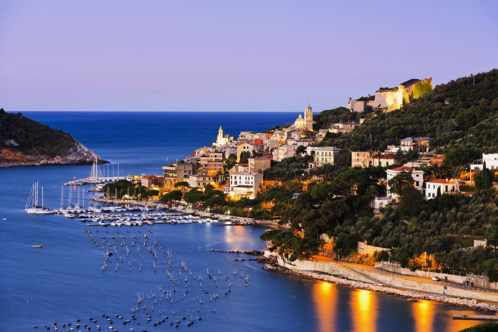 Porto Venere at dawn Porto Venere Liguria Italy Canvas Art - Yves Marcoux Design Pics (19 x 12)
