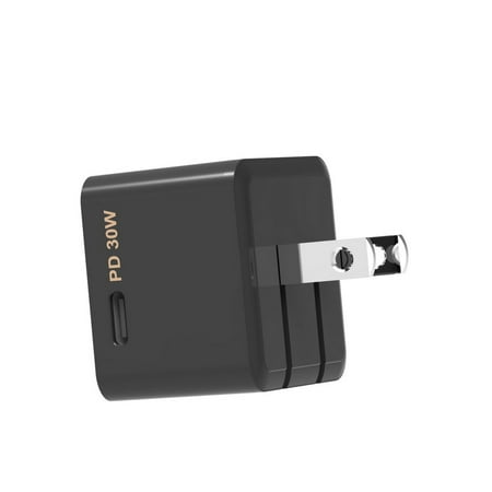 PortoUno - 30W Fast Charging, Side USB-C Port, Foldable Wall Adapter - Black
