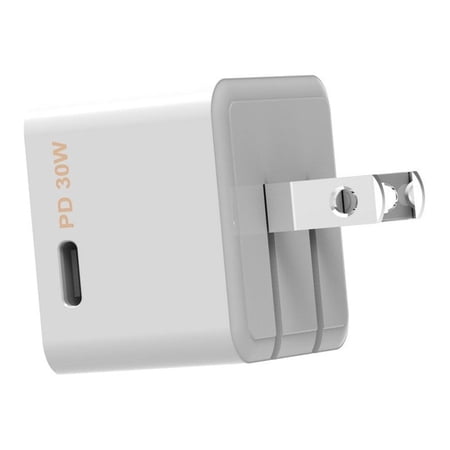 PortoUno - 30W Fast Charging, Side USB-C Port, Foldable Wall Adapter - White
