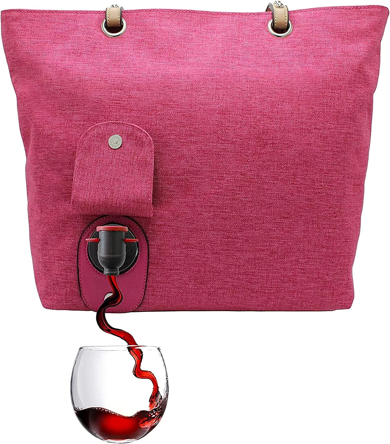 PortoVino Beach City Wine Tote with Hidden Leakproof Insulated Compartment Holds 2 Walmart