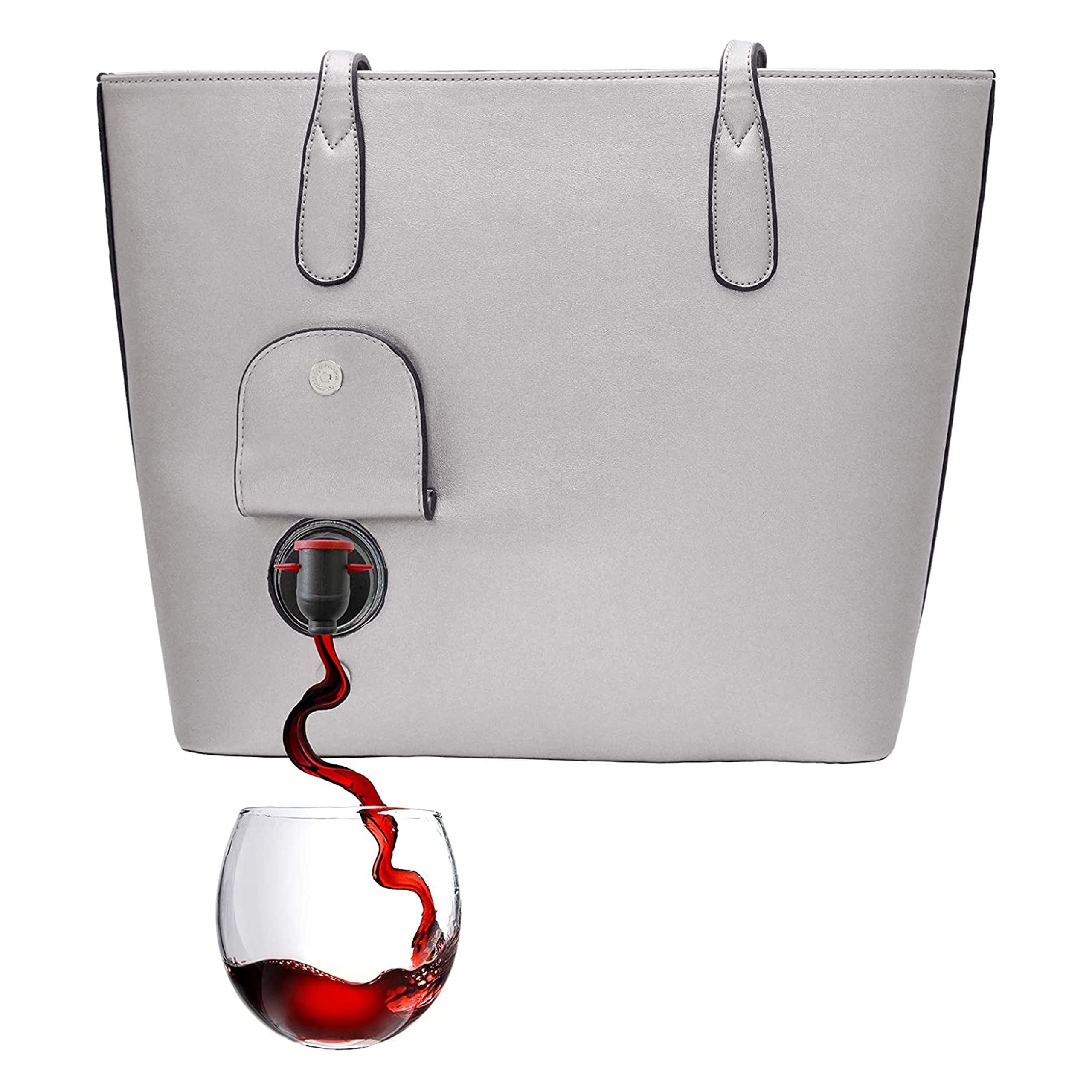 This purse has a hidden wine compartment