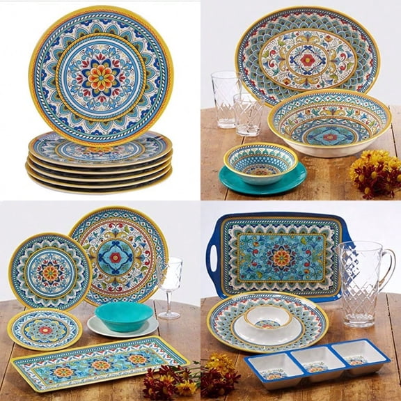 Portofino 11 Melamine Dinner Plate Multi Colored Large Set of 6