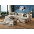 thumbnail image 1 of Portofino Cream Velvet Double Chaise Sectional, 1 of 5