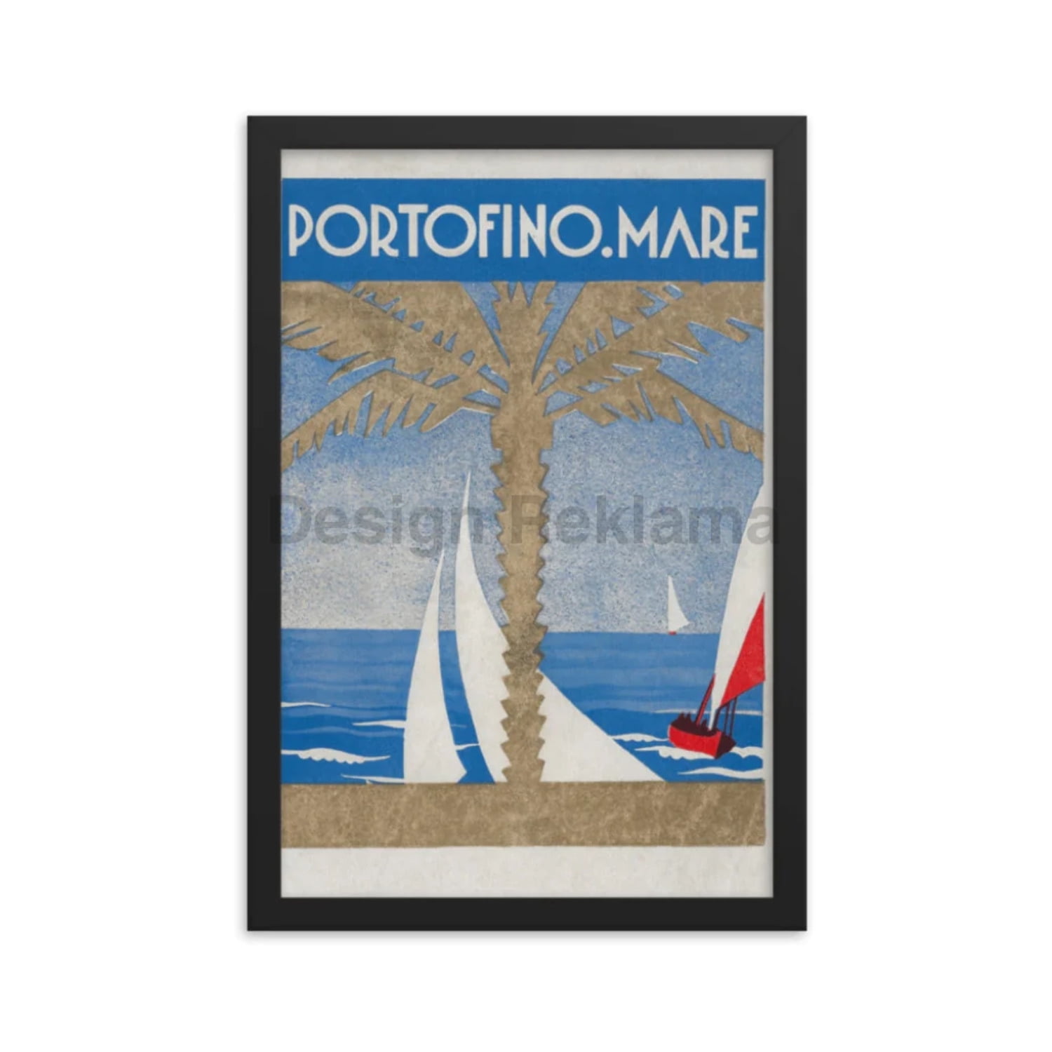 Poster Décoratif Vintage Portofino Italie - Format 40x60cm Haute Qualité