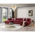 thumbnail image 1 of Portofino Maroon Velvet Double Chaise Sectional, 1 of 16