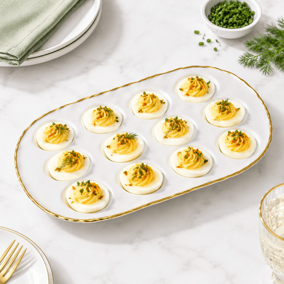 Portofino Oval Deviled Egg Tray 14.5" X 7.75" 1"