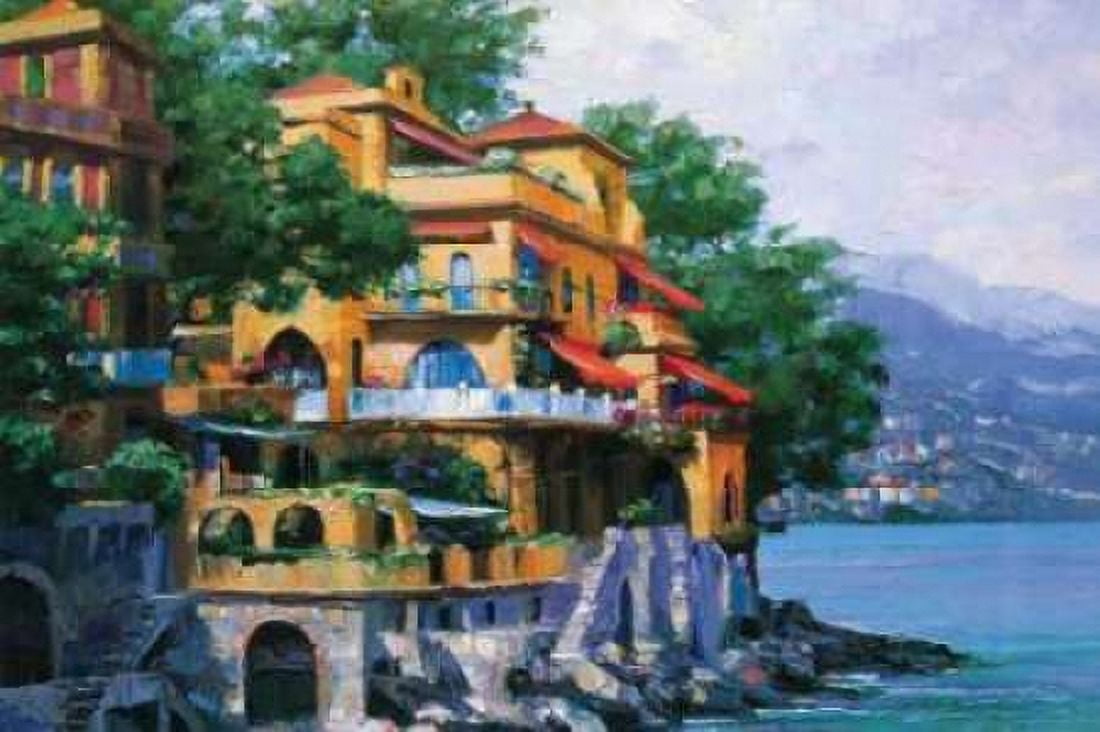 Portofino Villa Canvas Art - Howard Behrens (12 x 18)