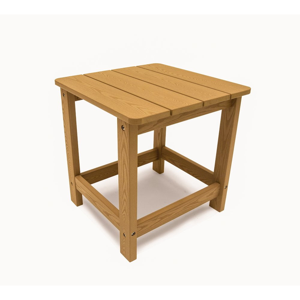 Portola 17" Teak Finish All-Weather Square Side Table