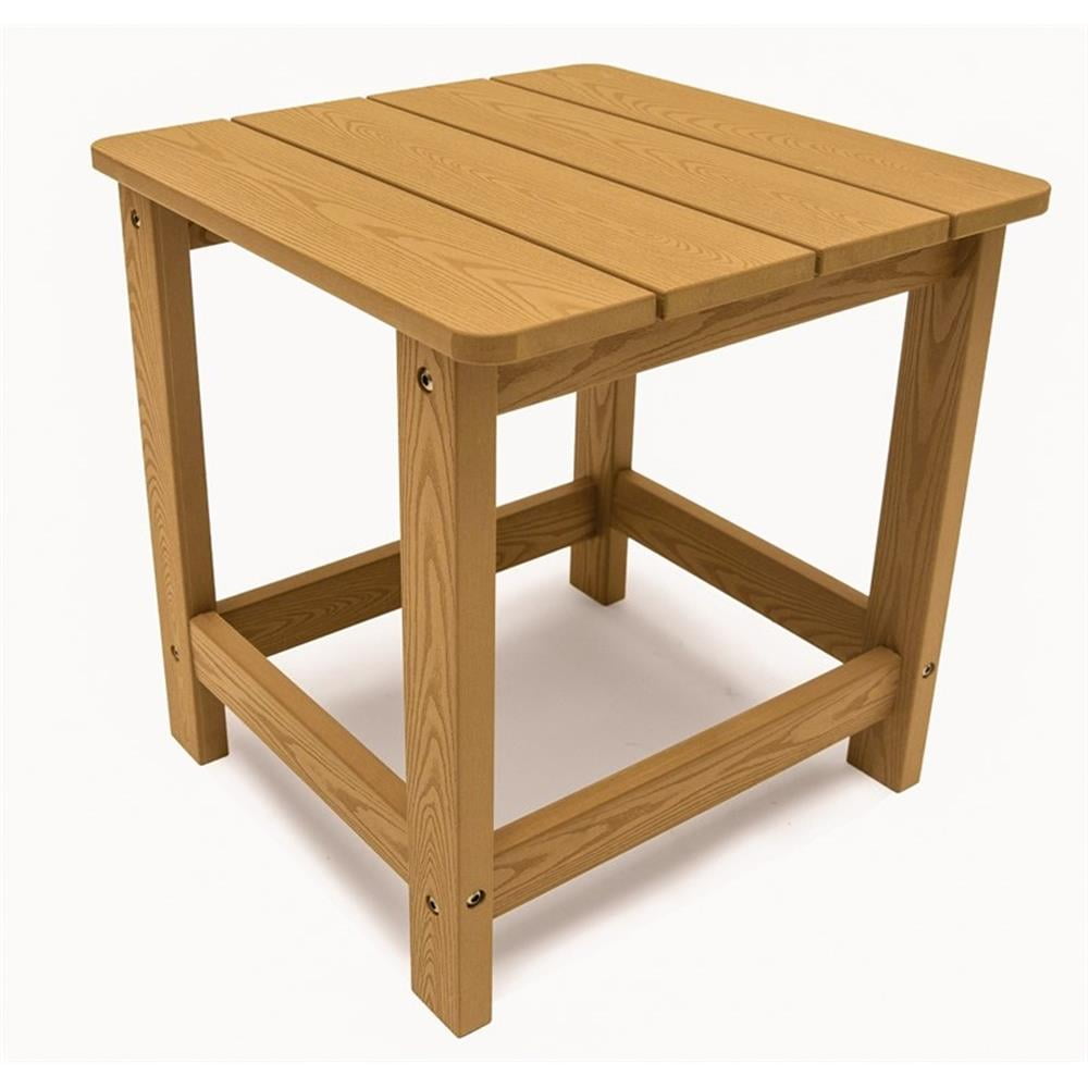 Portola 17" Teak Finish All-Weather Square Side Table