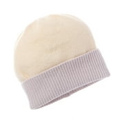 Portolano Colorblocked Cashmere Hat, White