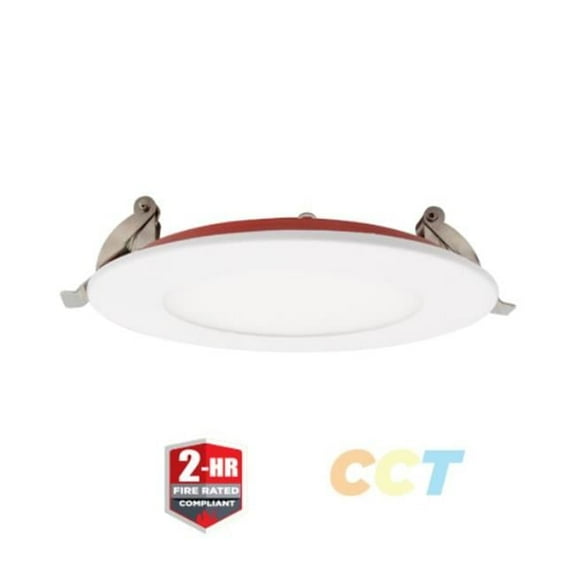 Portor PT-DLS-R-FR-4I-12W-5CCT 4 in. LED Fire Rated Compliant Slim Downlight with CCT Selector