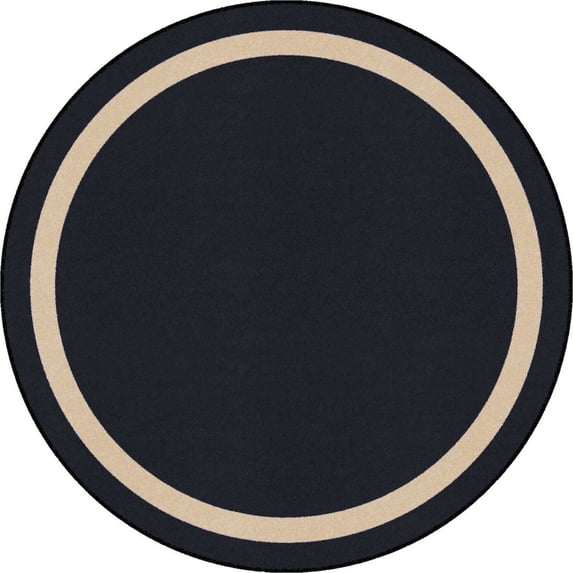 Joy Carpets Kid Essentials Portrait 13'2" Round Area Rug in Color Onyx