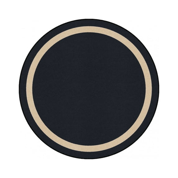 Portrait 5'4" Round Area Rug In Color Onyx-Color:Onyx,Material:Nylon