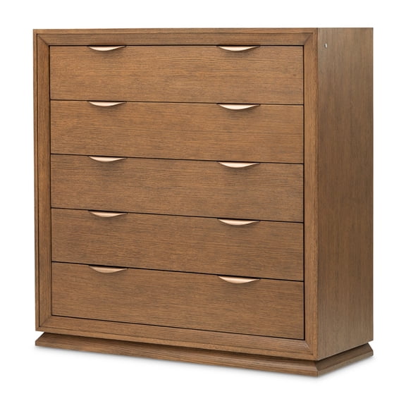Portrait 5-Drawer Chest with LED Lights - Sienna Brown