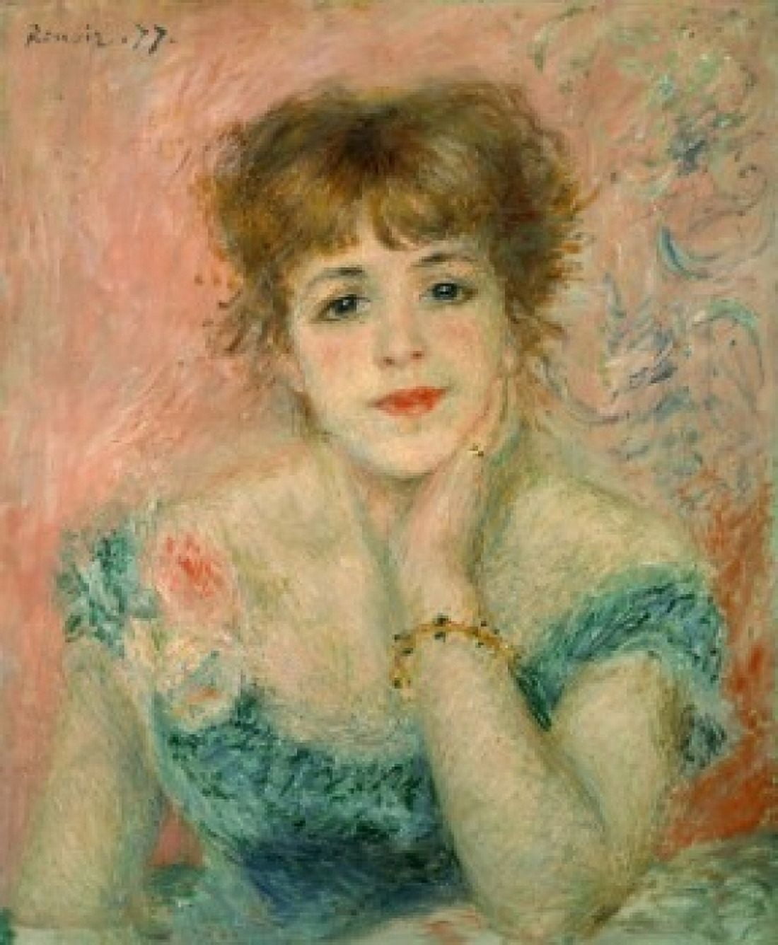 Portrait of Actress Jeanne Samary 1877 Pierre-Auguste Renoir (1841-1919 French) Oil on Canvas Pushkin Museum of Fine Arts Moscow Canvas Art - Pierre-Auguste Renoir (24 x 36)