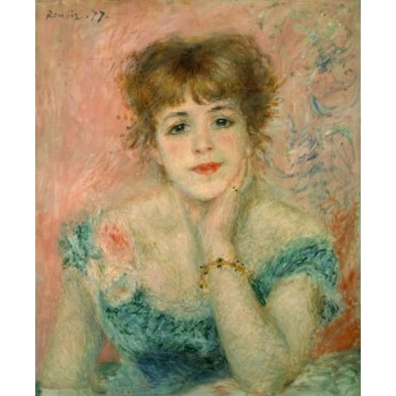 Portrait of Actress Jeanne Samary , 1877, Pierre-Auguste Renoir (1841-1919 /French) , Oil on Canvas , Pushkin Museum of Fine Arts, Moscow Poster Print (24 x 36)