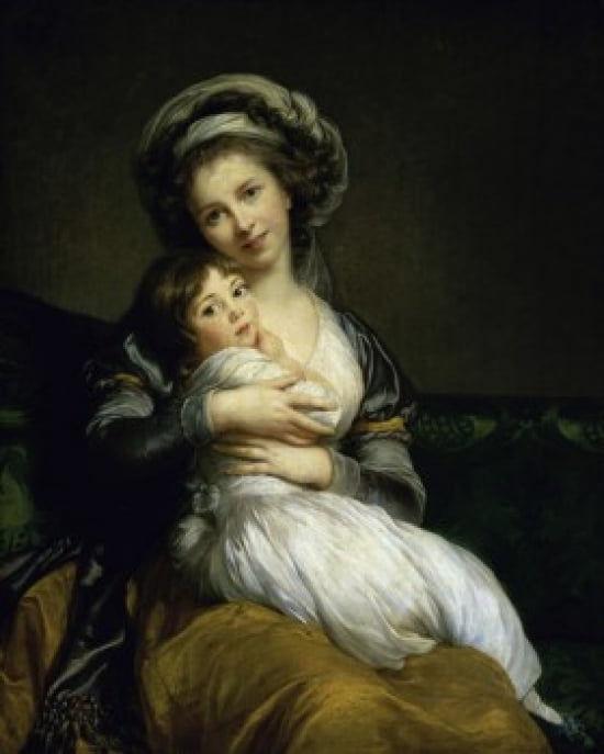 Portrait of the Artist with Her Daughter Elisabeth Louise Vigee-LeBrun (1755-1842French) Musee du Louvre Paris Canvas Art - Elisabeth Louise Vigee-LeBrun (18 x 24)
