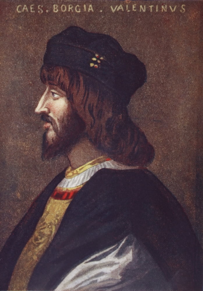 Portrait Of Cesare Borgia 1475 Or 1476 - 1507 From The Life Of Cesare Borgia By Rafael Sabatini Published By Bretanos Circa 1912 Canvas Art - Ken Welsh Design Pics (22 x 34)