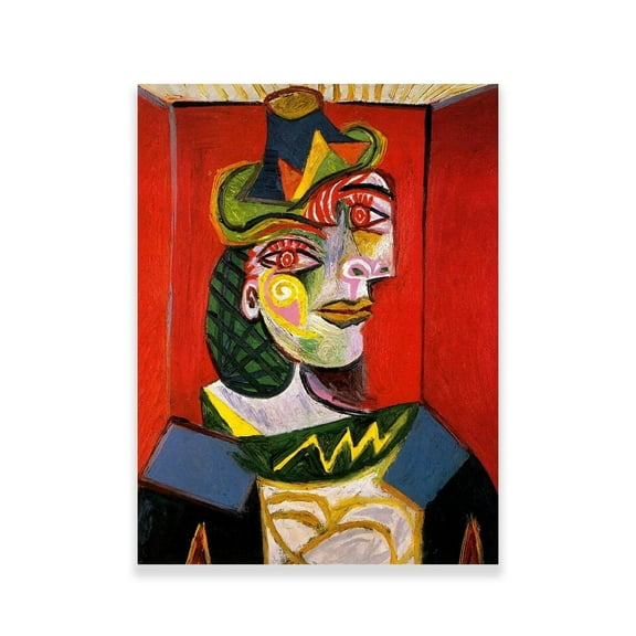 Portrait De Dora Maar Pablo Picasso Poster - Fine Portrait Art Prints-Pablo Picasso Art Print -Abstract Oil Painting Reproduction Romantic Decor for Living Room Bedroom Office