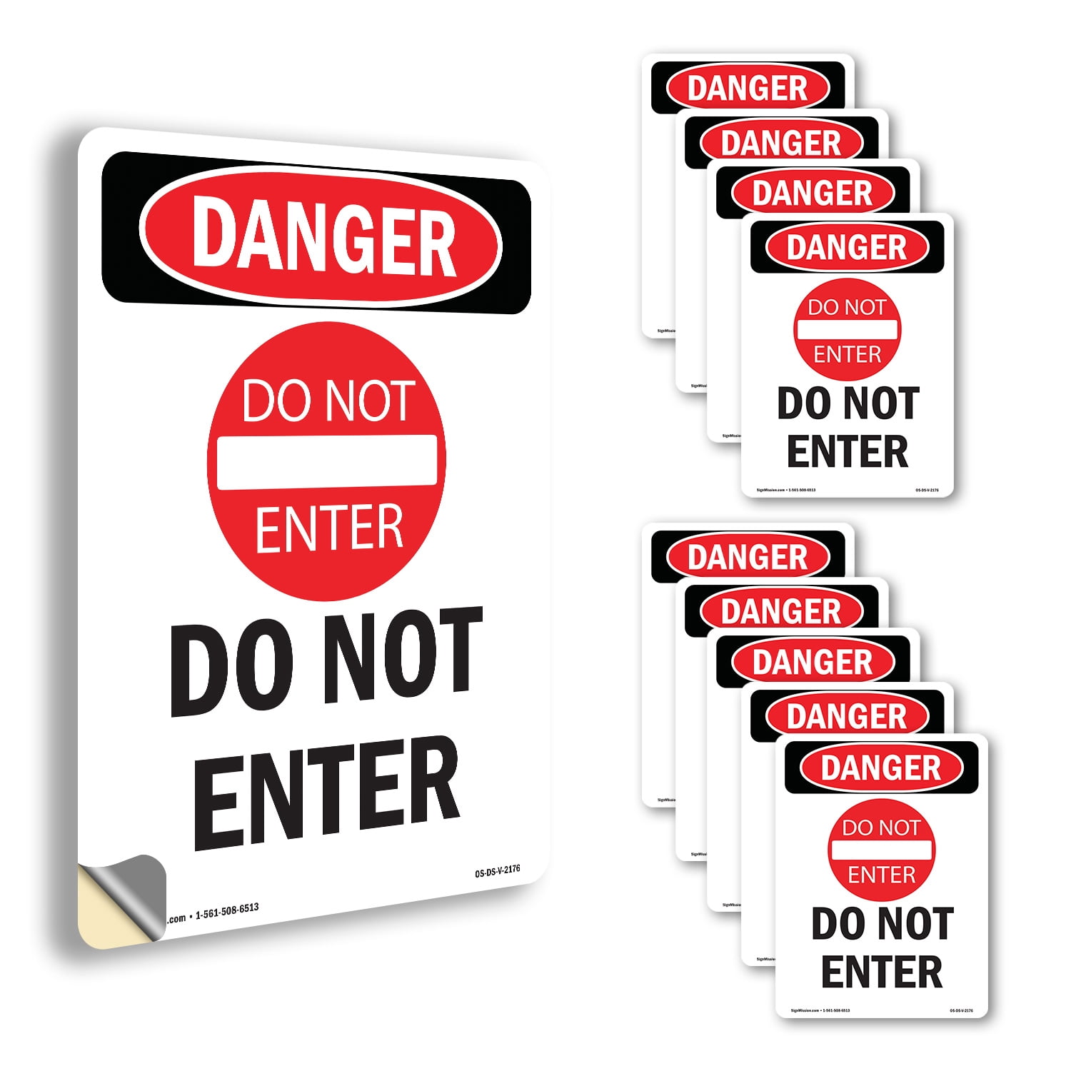 Portrait Do Not Enter OSHA Danger Vinyl Decal Label 18 Inch x 12 Inch ...