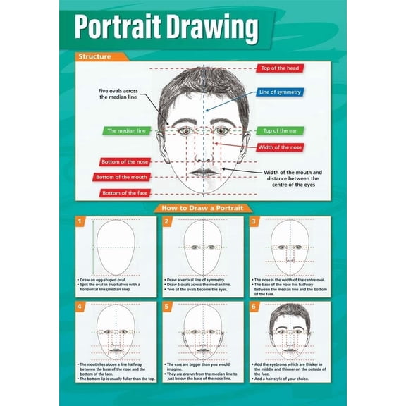 Portrait Drawing Art Poster Art Class Middle & High School Classroom Decoration