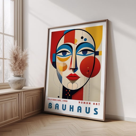 Portrait Exhibition Geometric Mid Century Unframed Paper Print
