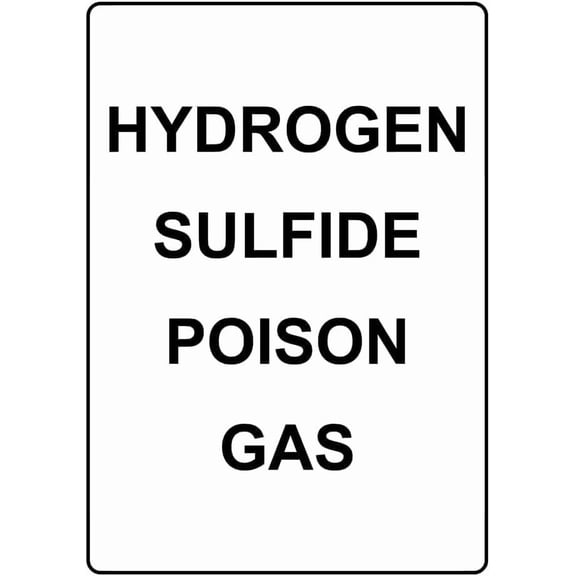 Portrait Hydrogen Sulfide Poison Gas Metal Tin Sign, Gas Line Safety Warning Plaque for Hazardous Areas, Toxic Gas Detection Sign, 8x12 Inch