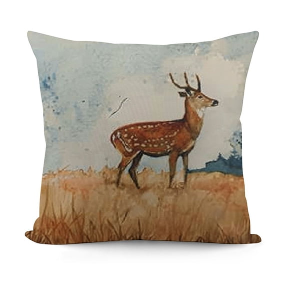 Portrait Illustrations Forest Animal White Animal Pillow Covers Pillowcases Home Decor Bed Couch Sofa Office Living Room Cushion