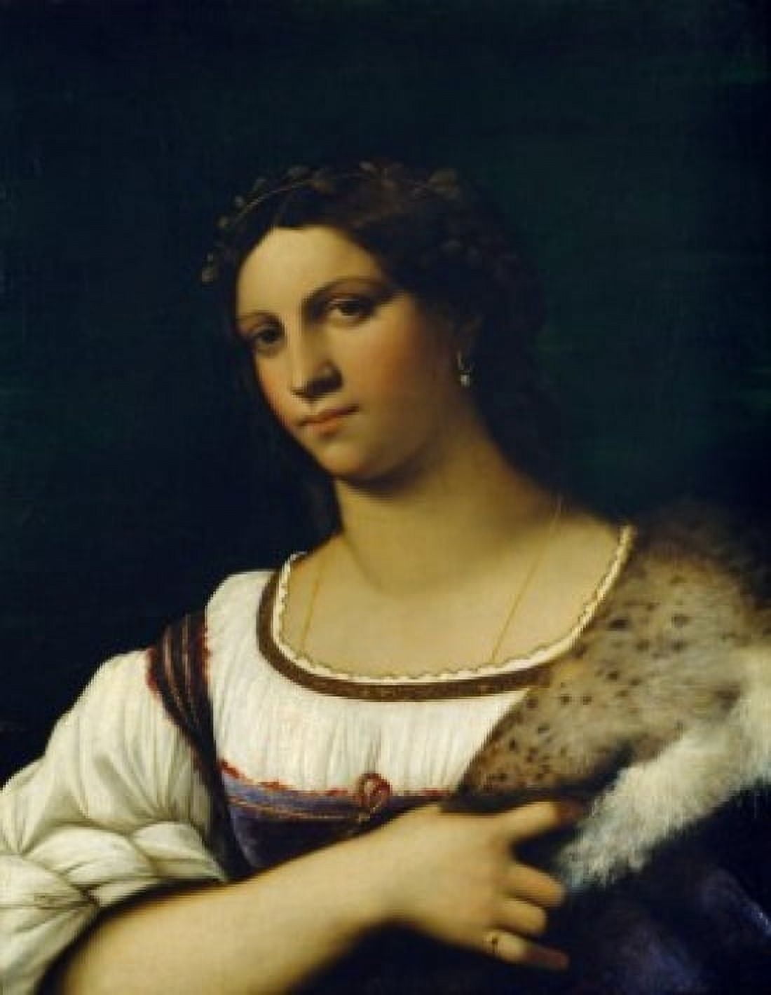 Portrait of a Lady (La Fornarina) 1512 Sebastiano del Piombo (1485-1547Italian) Oil on Wood Panel Galleria degli Uffizi Florence Canvas Art - Sebastiano del Piombo (24 x 36)