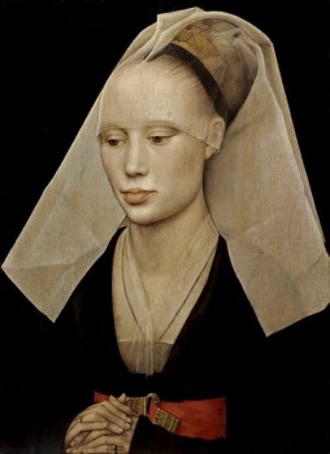 Portrait of a Lady c 1455 Rogier van der Weyden (ca1399-1464 Netherlandish) Oil on Wood Panel National Gallery of Art Washington DC Canvas Art - Rogier van der Weyden (18 x 24)