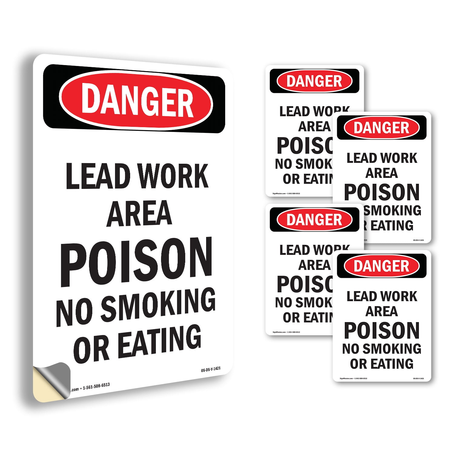 Lead Poison Sticker Danger Poison Osha Signvinyl Sticker Decal 8 Oz Danger Poison OSHA Sign ...