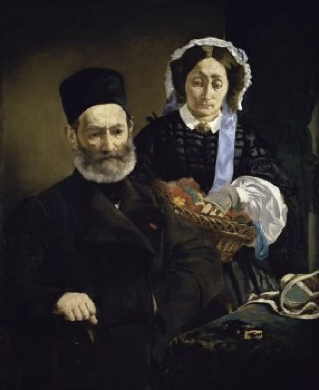 Portrait of Mr and Mrs Auguste Manet (Portrait de Monsieur et Madame Auguste Manet) c 1860 Edouard Manet (1832-1883French) Musee dOrsay Paris Canvas Art - Edouard Manet (24 x 36)
