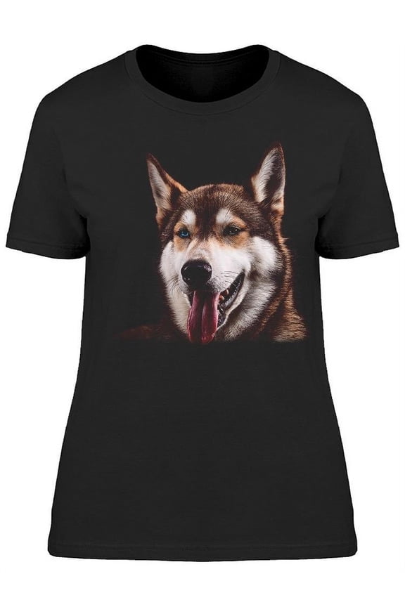 Portrait Of A Cute Husky T-Shirt Women -Image by Shutterstock Women T-Shirt, Female 3X-Large