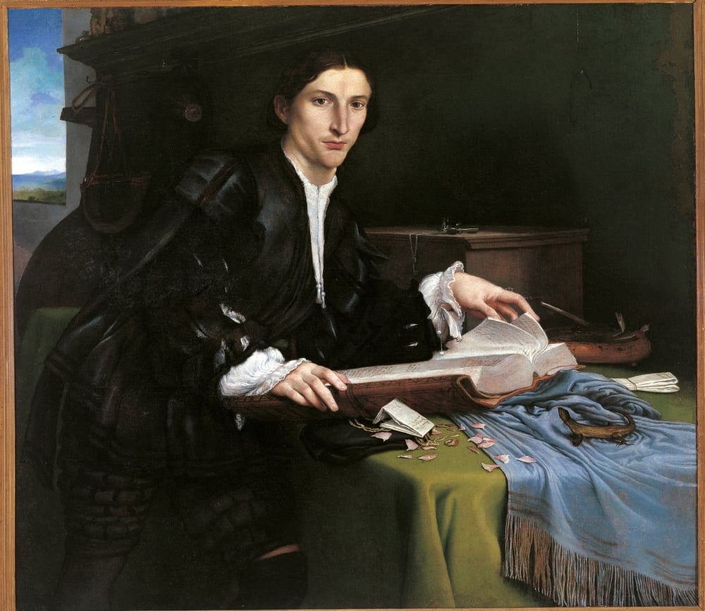 Portrait Of A Gentleman In His Study Canvas Art - (36 x 24)