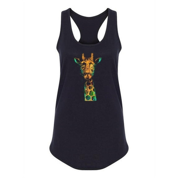 Portrait Of A Giraffe Racerback Tank Women -SPIdeals Designs, Female Large
