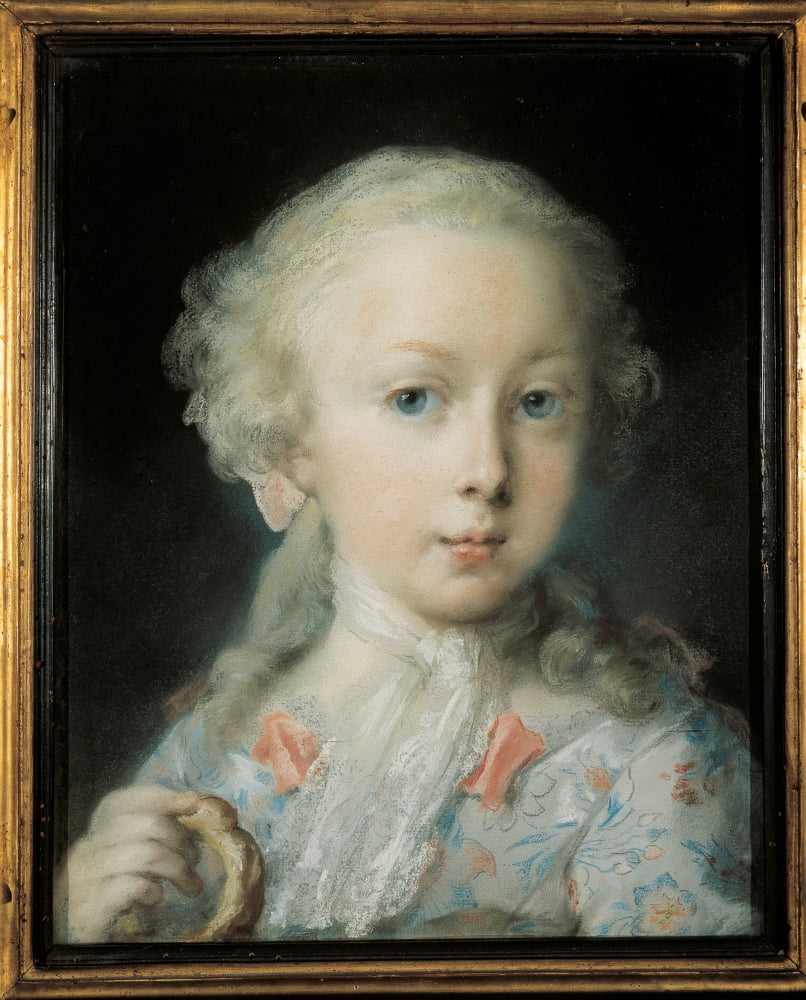Portrait Of A Girl With A Bussol Canvas Art - (18 x 24)