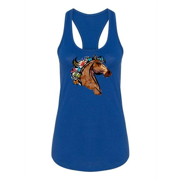 Portrait Of A Horse Racerback Tank Women -SPIdeals Designs, Female Small