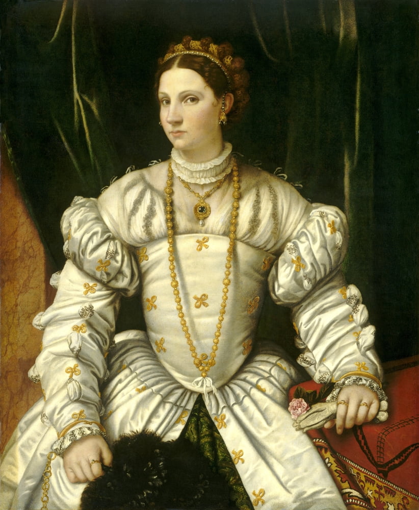 Portrait Of A Lady In White Canvas Art - (24 x 36)