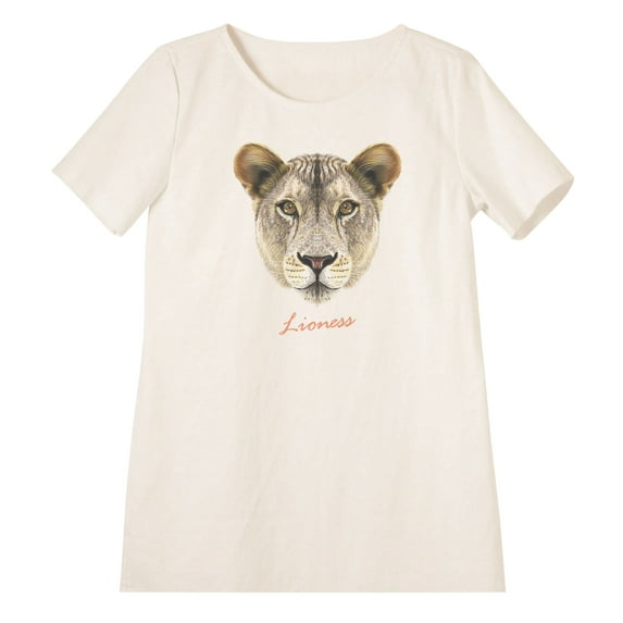 Portrait Of A Lioness Printed Linen Cotton Vintage Mini Shift Dress WDS_06 8