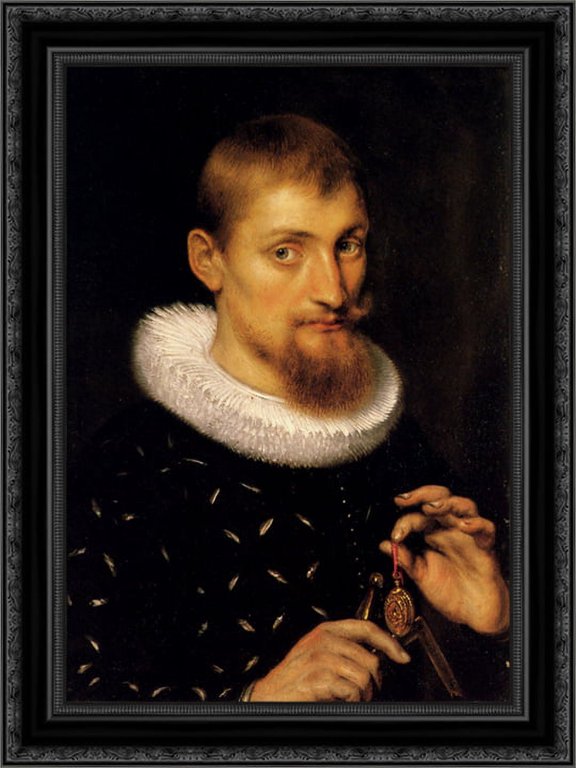 Portrait Of A Man 20x24 Black Ornate Wood Framed Canvas Art by Rubens, Peter Paul