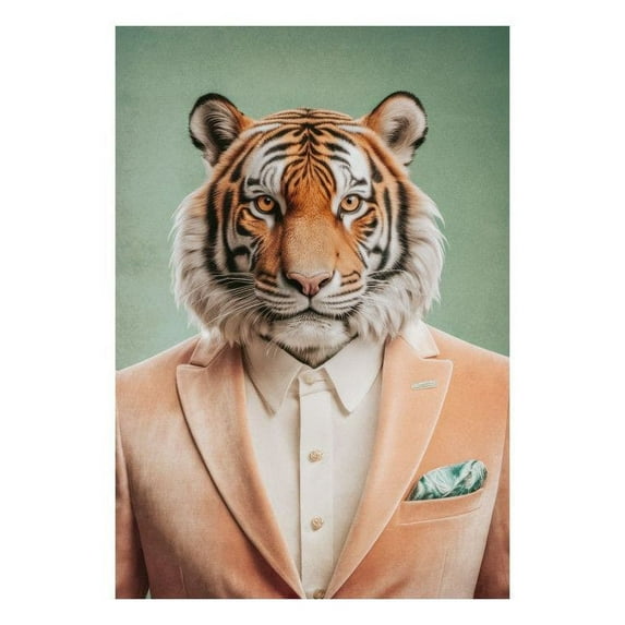 Portrait Of A Tiger Print Wall Art, Modern Wall Decor For Living Room Bedroom, 8x12 UNFRAMED