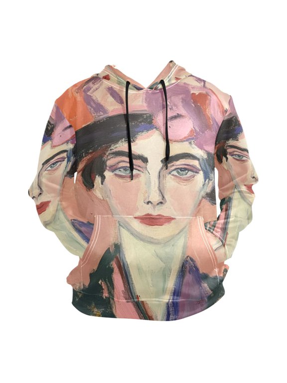 Portrait Of A Woman Impressionist Painting Men’s Hoodies Sweatshirt Fleece Jackets Long Sleeve Sweatshirts